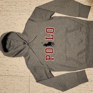 Polo Ralph Lauren Embroidered Spell Out Big Pony Pullover Hoodie Sweater Vintage